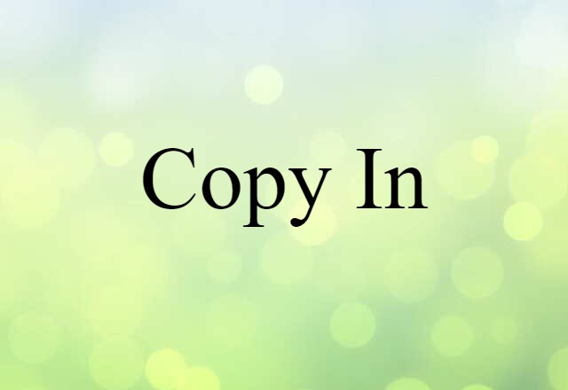 Copy In (noun) Definition, Meaning & Examples