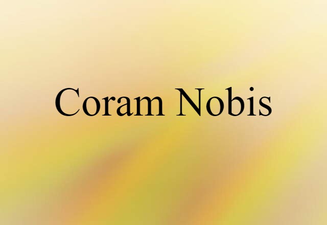 coram nobis