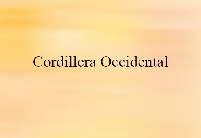 Cordillera Occidental