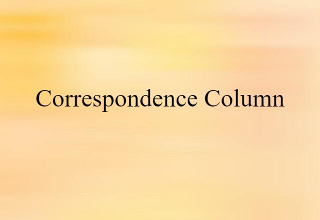 correspondence column