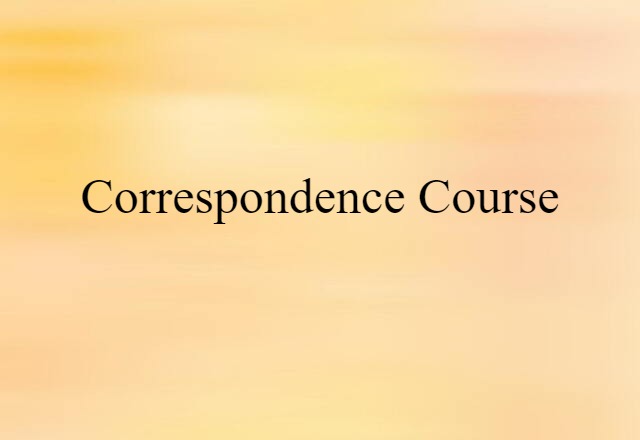 correspondence course