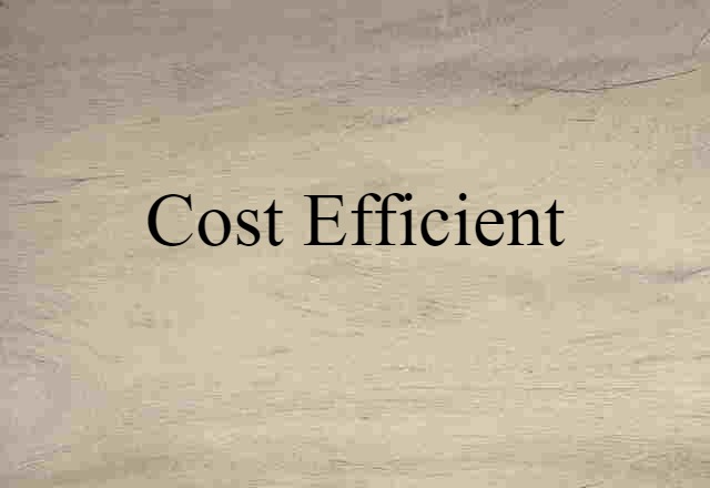 cost efficient