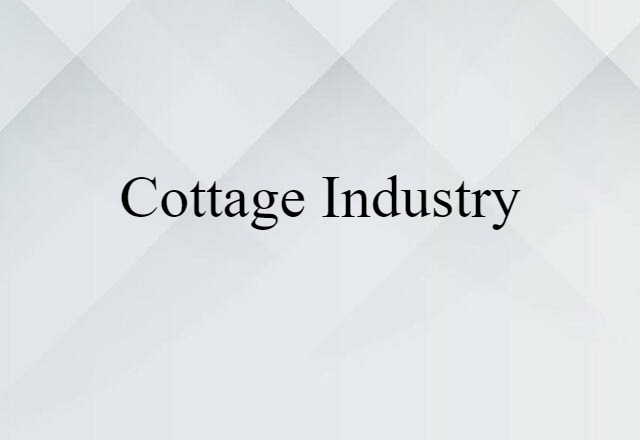 Cottage Industry (noun) Definition, Meaning & Examples