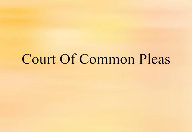 court of common pleas