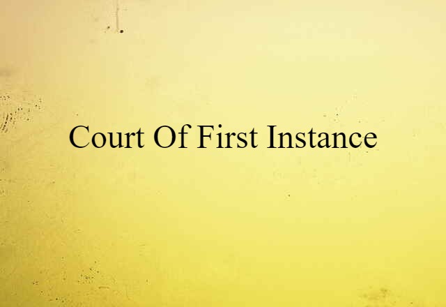 Court Of First Instance (noun) Definition, Meaning & Examples