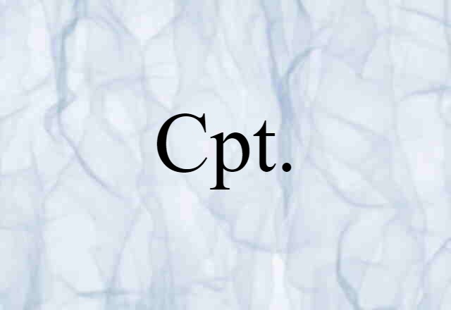 Cpt. (noun) Definition, Meaning & Examples