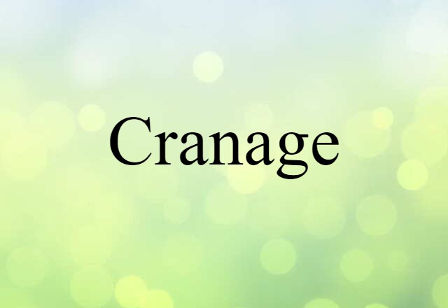 Cranage (noun) Definition, Meaning & Examples