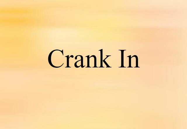 Crank In (noun) Definition, Meaning & Examples