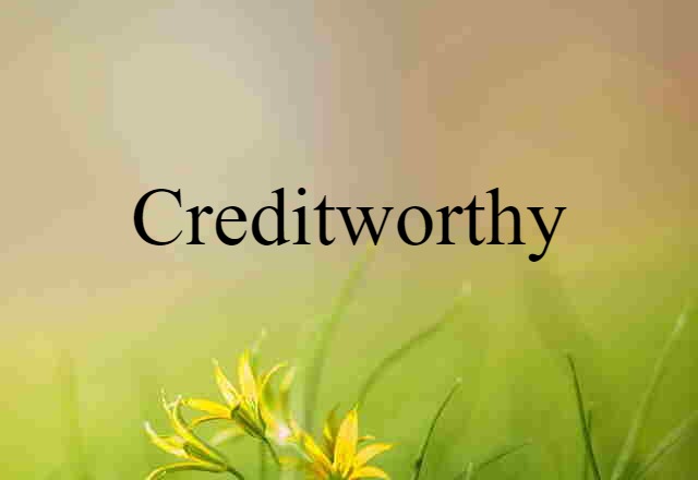 Creditworthy (noun) Definition, Meaning & Examples