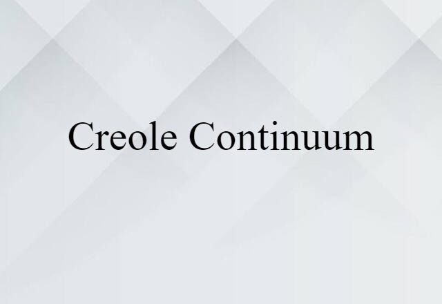 creole continuum