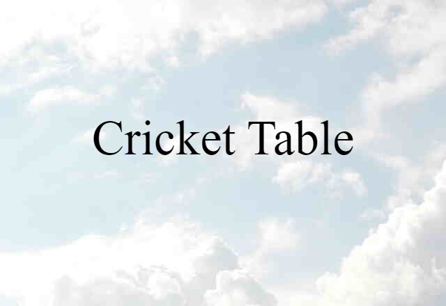 cricket table