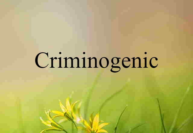 Criminogenic (noun) Definition, Meaning & Examples