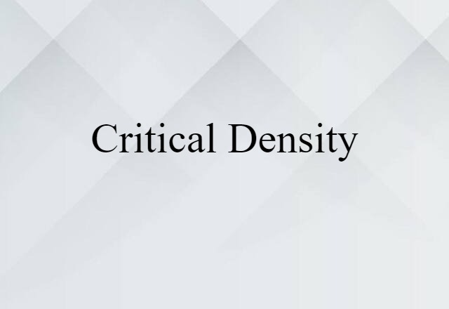 critical density