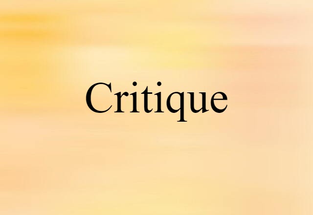 Critique (noun) Definition, Meaning & Examples