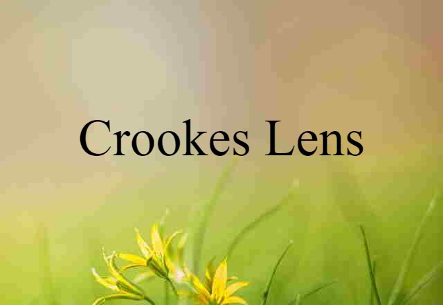 Crookes Lens (noun) Definition, Meaning & Examples