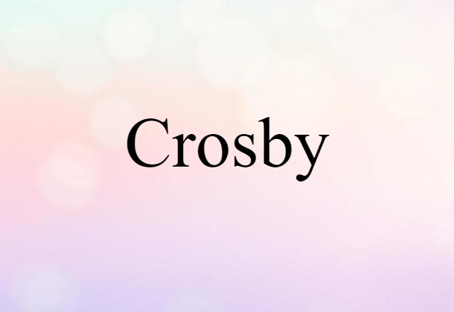 Crosby (noun) Definition, Meaning & Examples