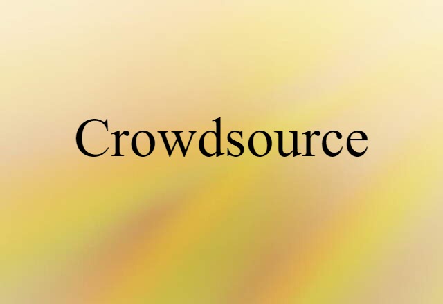 Crowdsource (noun) Definition, Meaning & Examples