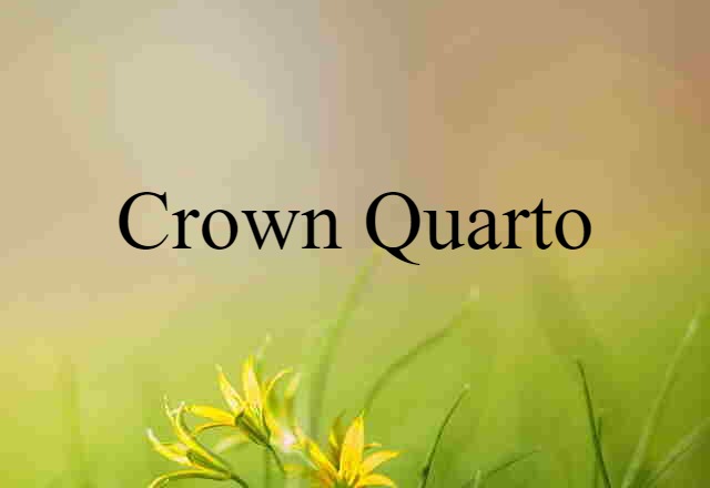 Crown Quarto (noun) Definition, Meaning & Examples