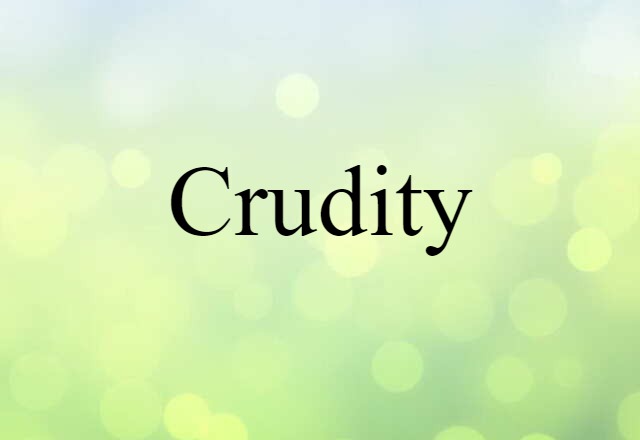 Crudity (noun) Definition, Meaning & Examples