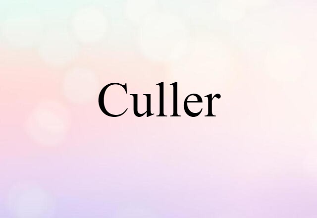 Culler (noun) Definition, Meaning & Examples