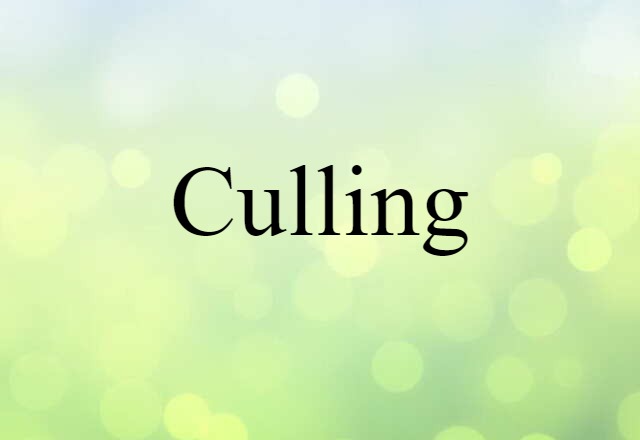 culling