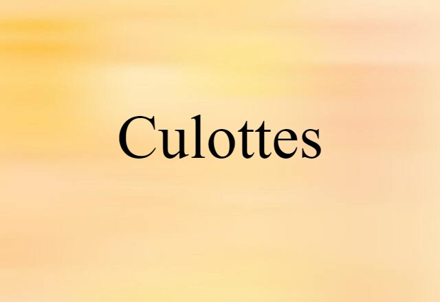 Culottes (noun) Definition, Meaning & Examples