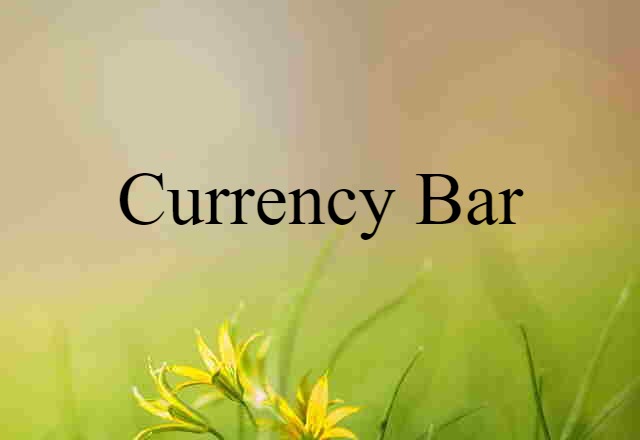 Currency Bar (noun) Definition, Meaning & Examples