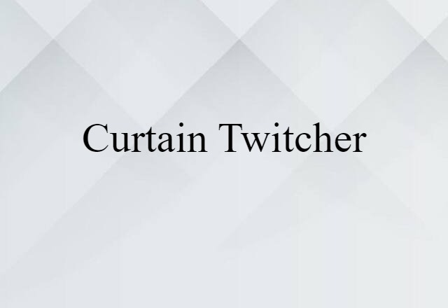 Curtain-twitcher (noun) Definition, Meaning & Examples