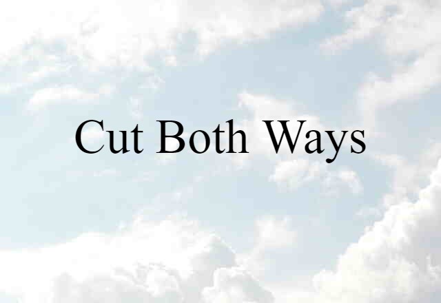 Cut Both Ways (noun) Definition, Meaning & Examples