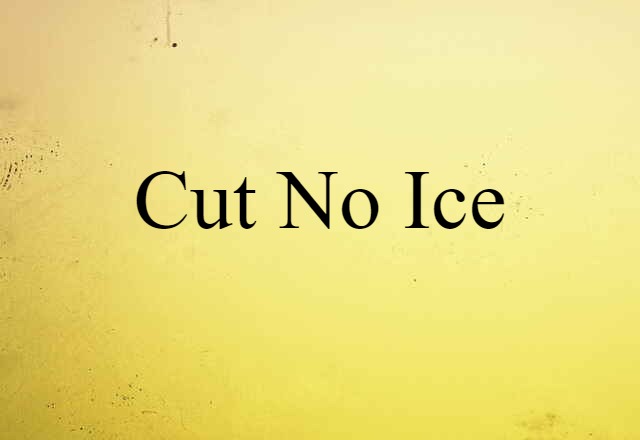 Cut No Ice (noun) Definition, Meaning & Examples