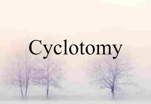 Cyclotomy (noun) Definition, Meaning & Examples