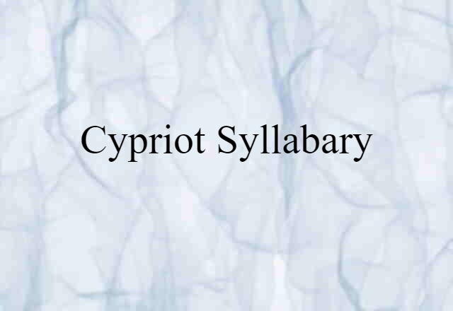 Cypriot syllabary