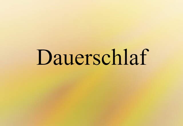 Dauerschlaf (noun) Definition, Meaning & Examples