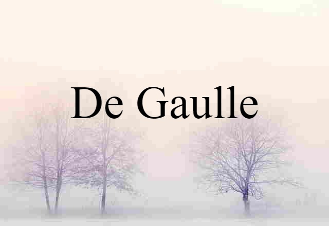 De Gaulle (noun) Definition, Meaning & Examples