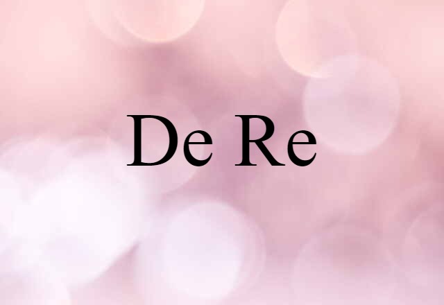 De Re (noun) Definition, Meaning & Examples