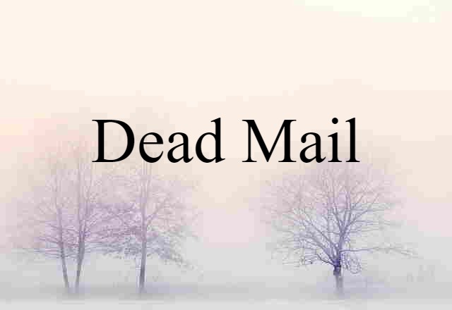 Dead Mail (noun) Definition, Meaning & Examples