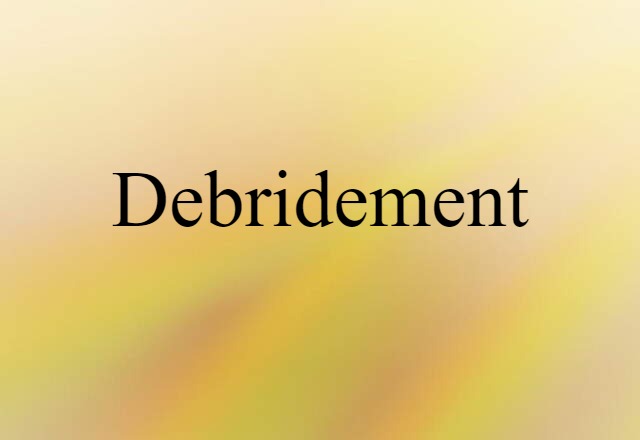 Debridement (noun) Definition, Meaning & Examples