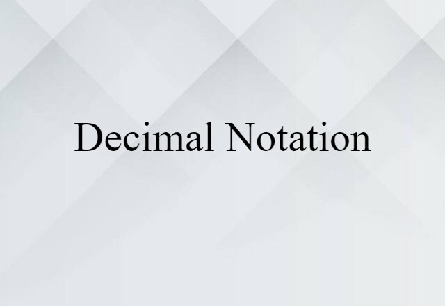 decimal notation