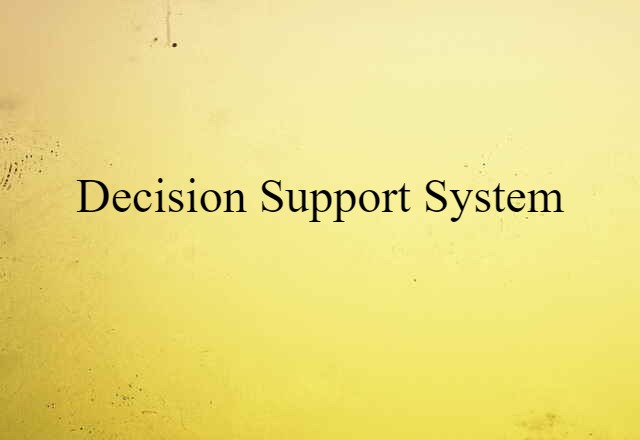 Decision Support System (noun) Definition, Meaning & Examples