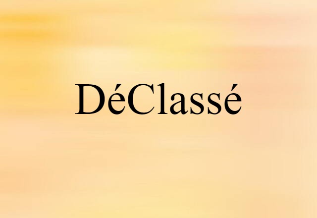 Déclassé (noun) Definition, Meaning & Examples