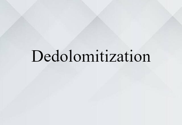 dedolomitization