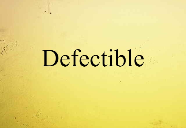 Defectible (noun) Definition, Meaning & Examples