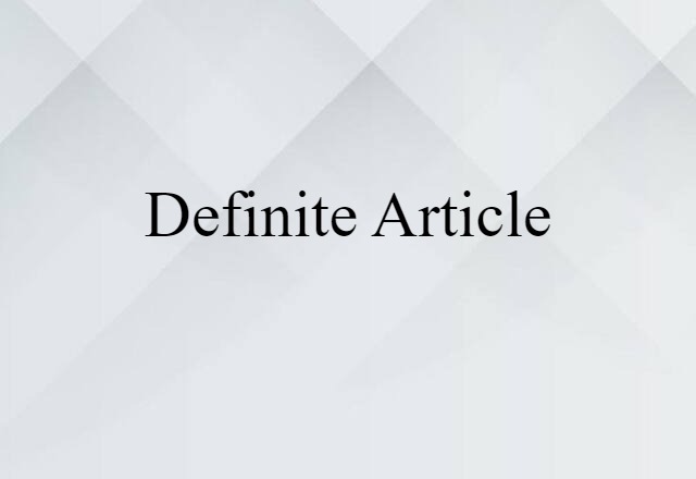 definite article