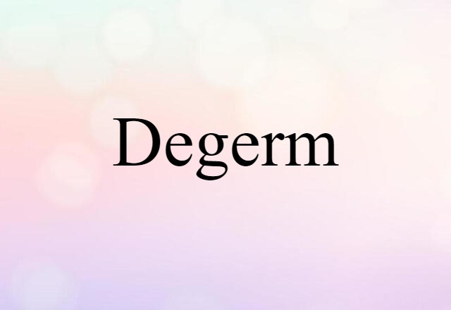 Degerm (noun) Definition, Meaning & Examples