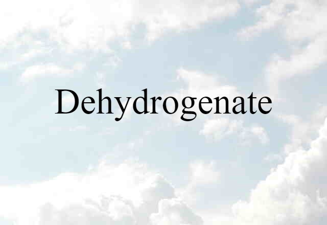 Dehydrogenate (noun) Definition, Meaning & Examples