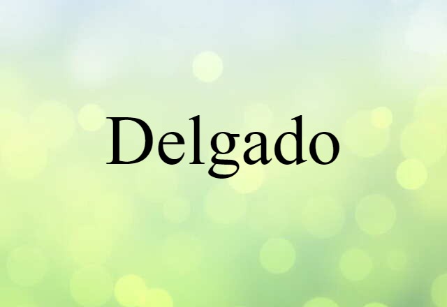 Delgado (noun) Definition, Meaning & Examples