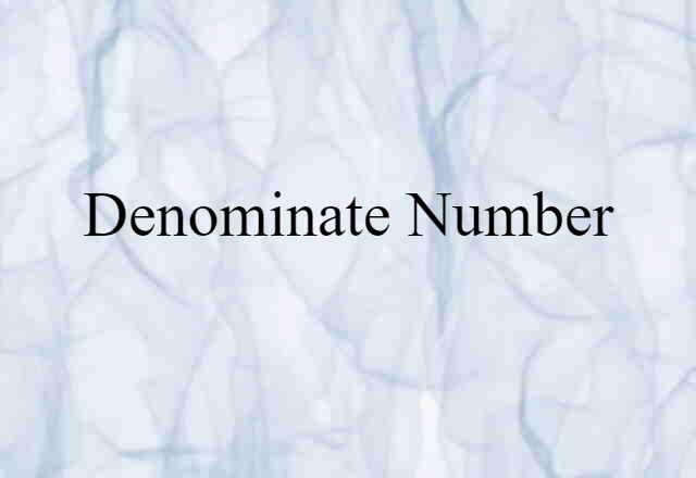 denominate number