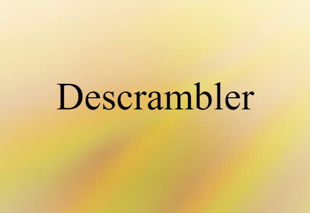 Descrambler (noun) Definition, Meaning & Examples