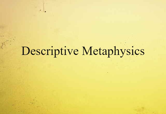 Descriptive Metaphysics (noun) Definition, Meaning & Examples