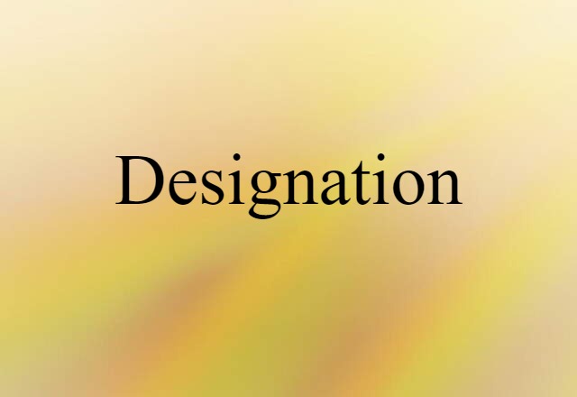 Designation (noun) Definition, Meaning & Examples